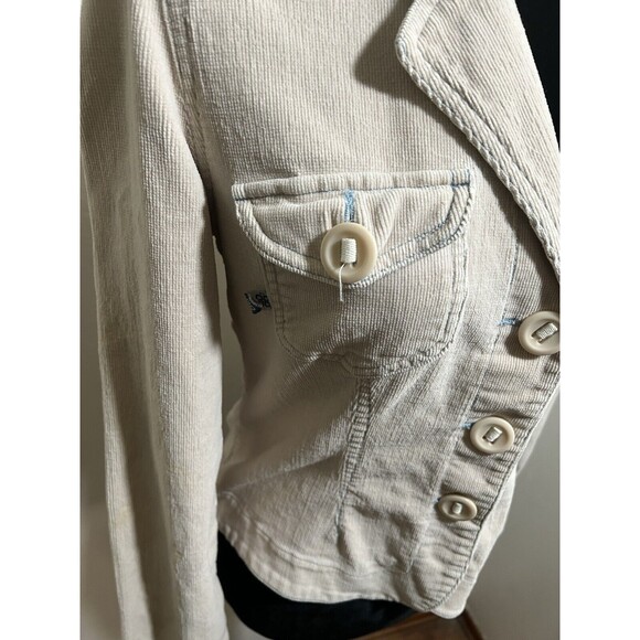 PLUGG Corduroy Jacket Fitted 3 Button Front Woman’s Size Medium office siren - Picture 5 of 11